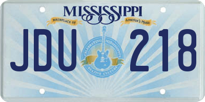MS license plate JDU218
