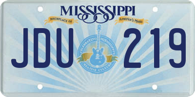 MS license plate JDU219