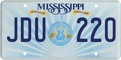MS license plate JDU220