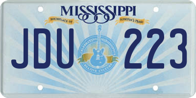 MS license plate JDU223