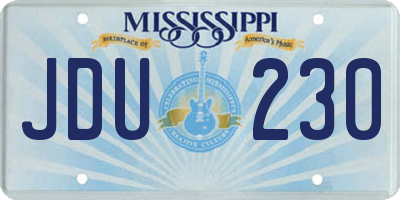 MS license plate JDU230