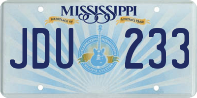 MS license plate JDU233