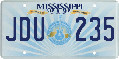 MS license plate JDU235