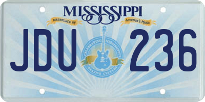 MS license plate JDU236