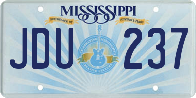 MS license plate JDU237