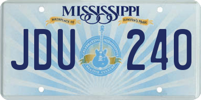 MS license plate JDU240