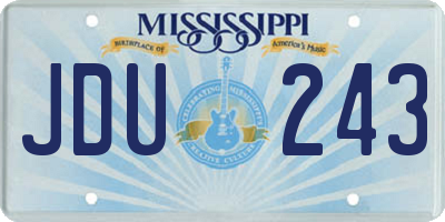 MS license plate JDU243