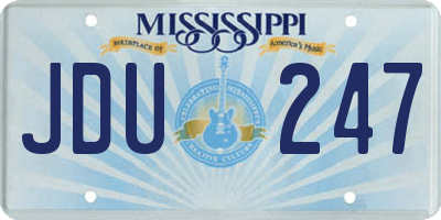MS license plate JDU247