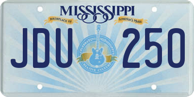 MS license plate JDU250