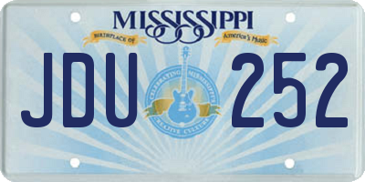 MS license plate JDU252
