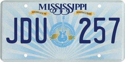MS license plate JDU257