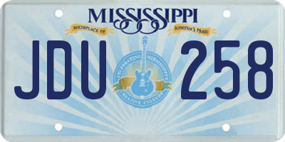 MS license plate JDU258