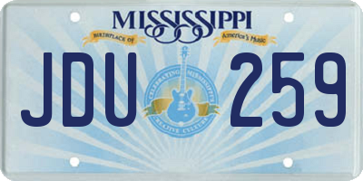 MS license plate JDU259