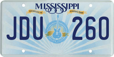 MS license plate JDU260