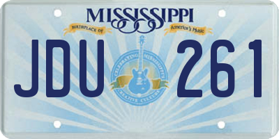 MS license plate JDU261