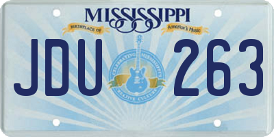 MS license plate JDU263