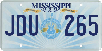 MS license plate JDU265