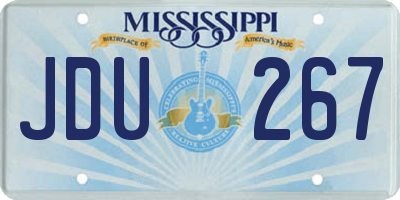 MS license plate JDU267