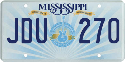 MS license plate JDU270
