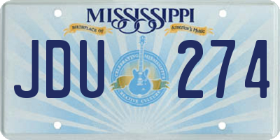 MS license plate JDU274