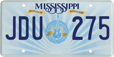 MS license plate JDU275