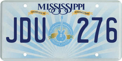 MS license plate JDU276