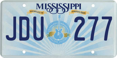 MS license plate JDU277
