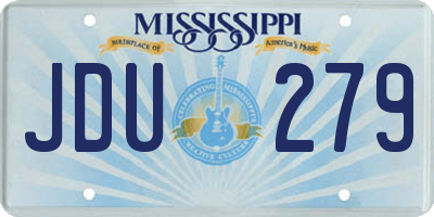 MS license plate JDU279