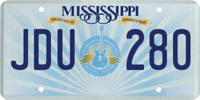 MS license plate JDU280
