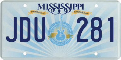 MS license plate JDU281