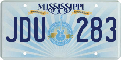 MS license plate JDU283