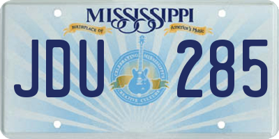 MS license plate JDU285