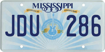 MS license plate JDU286