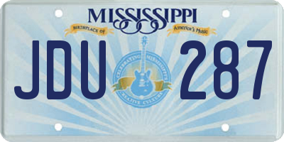 MS license plate JDU287