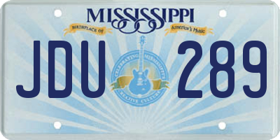 MS license plate JDU289