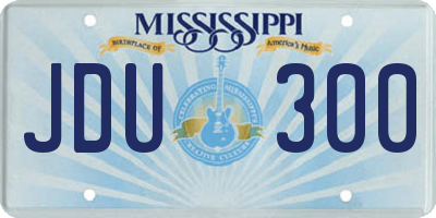 MS license plate JDU300