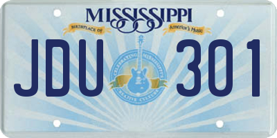 MS license plate JDU301