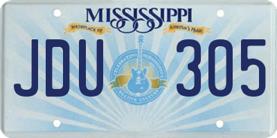 MS license plate JDU305