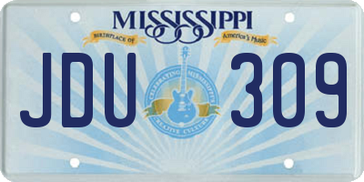 MS license plate JDU309