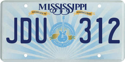 MS license plate JDU312