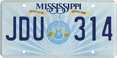MS license plate JDU314