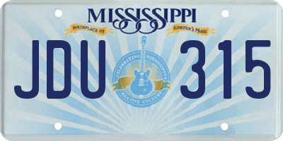 MS license plate JDU315