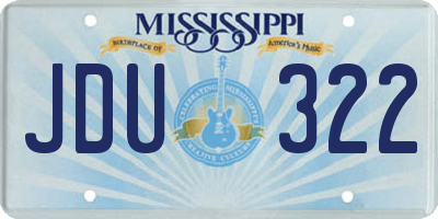 MS license plate JDU322