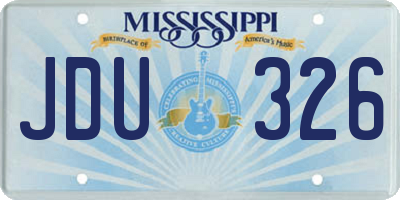 MS license plate JDU326