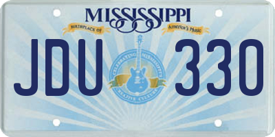 MS license plate JDU330