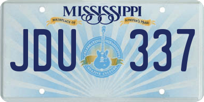 MS license plate JDU337