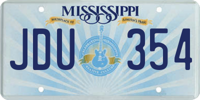 MS license plate JDU354