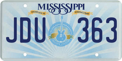 MS license plate JDU363