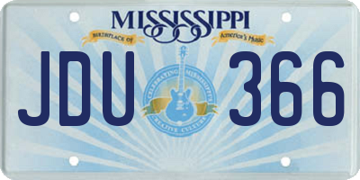 MS license plate JDU366
