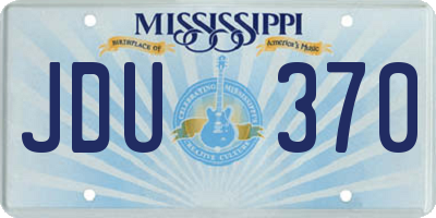 MS license plate JDU370